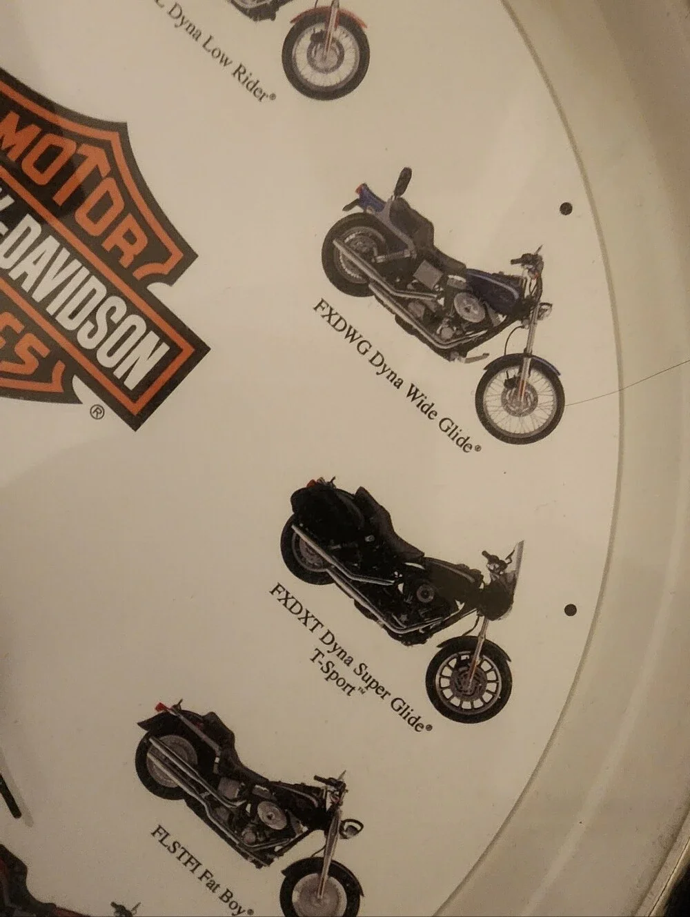 Harley-Davidson White, Orange and Black Motorcycle Wall Clock